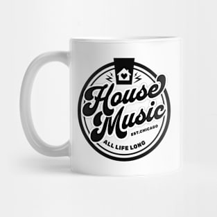 HOUSE MUSIC  - Circle Heart House Logo (Black) Mug